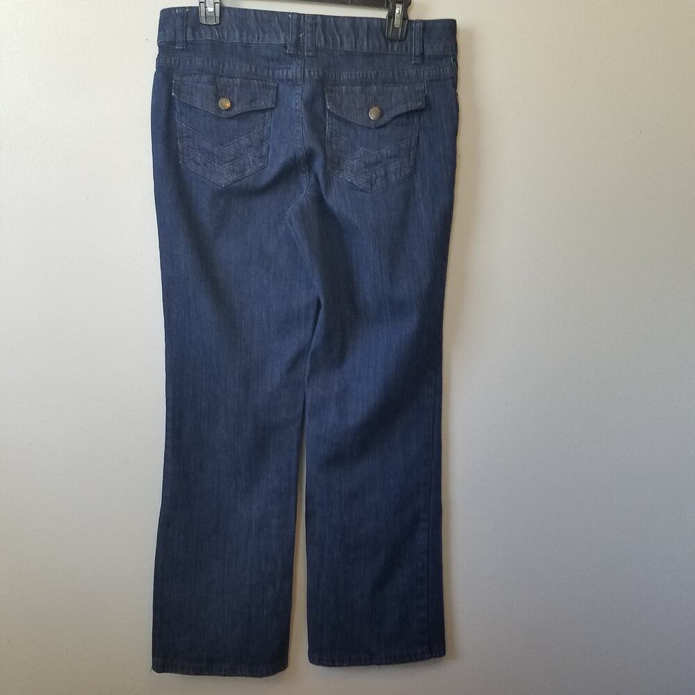 Liz Claiborne Womens Petite Flap Pocket Dress Straight Leg Jeans Size 12P - Picture 2 of 8